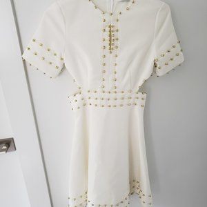 AVANTLOOK cream ladies Dress size S with Gold Bead
